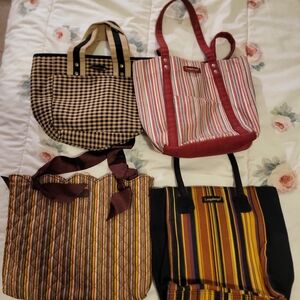 4ct Longaberger Multicolor Striped Tote Bag Size Ranges From 9in H 11in L 4IN W